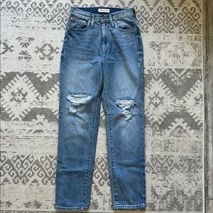 Madewell distressed Mom Jean